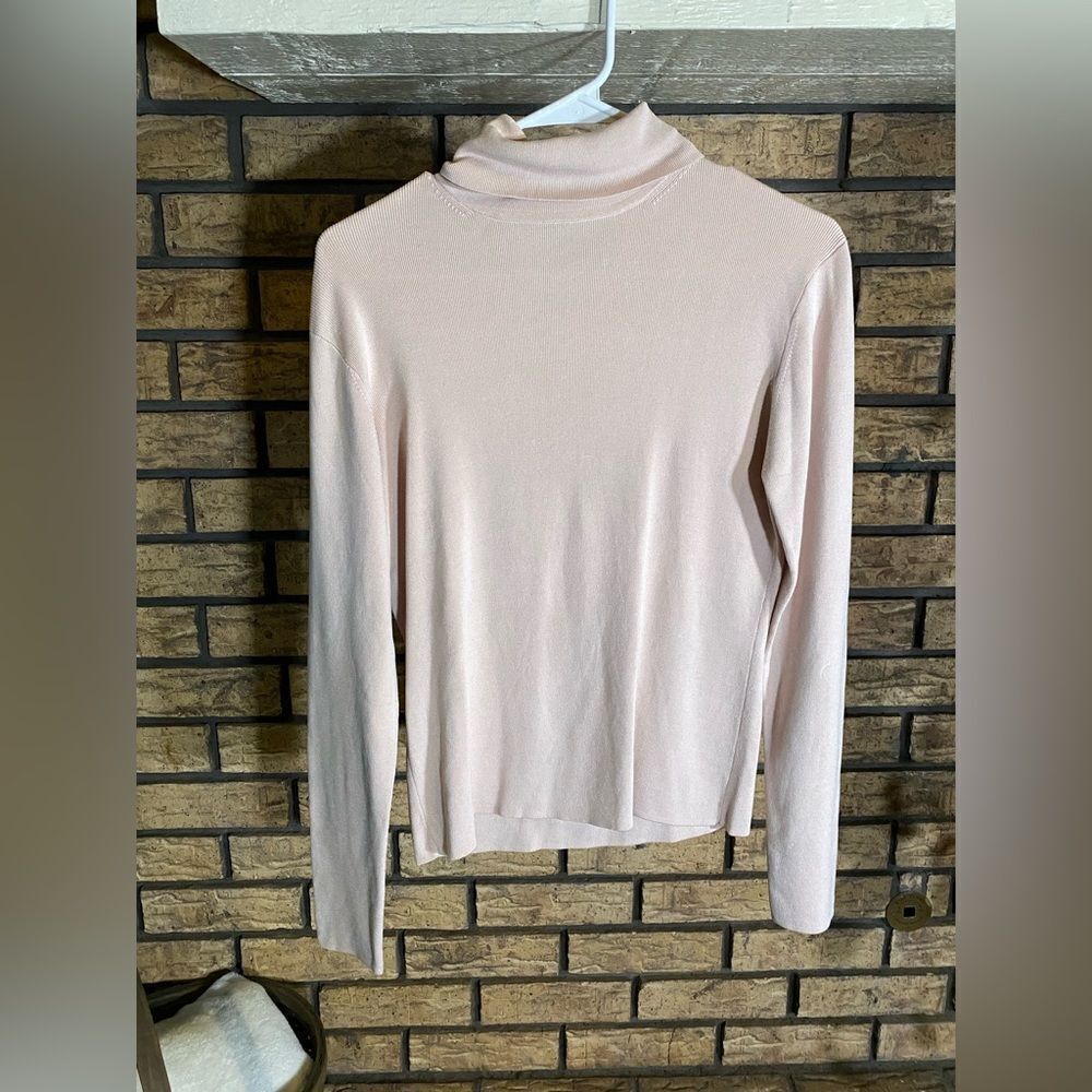 Blush pink silk blend neiman Marcus turtle neck